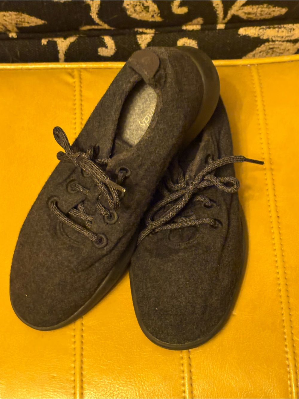 Charcoal Gray Wool Lace-Up Sneakers